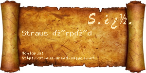 Straus Árpád névjegykártya